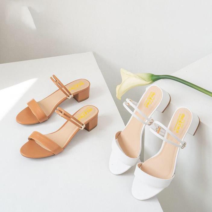 Giày sandal cao gót 3p quai ngang thời trang