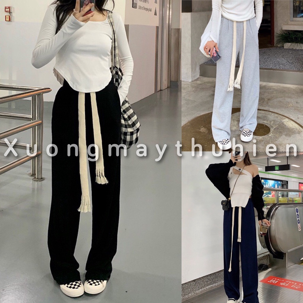 Quần suông lưng cao bản to 3 màu dễ phối đồ/ Quần thể thao nam nữ ống rộng mặc tôn dáng_xuongmaythuhien