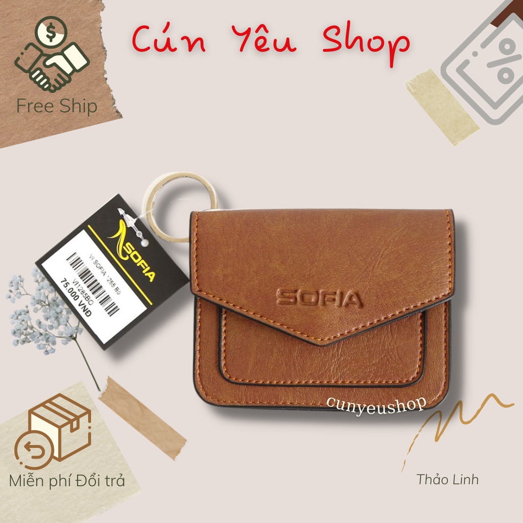 Ví móc khóa SOFIA V32 Cunyeushop 2 ngăn tiện lợi