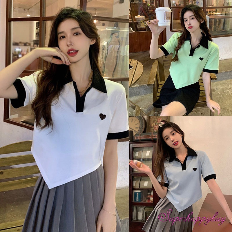 Áo Thun Nữ Màu Sắc Tương Phản Thời Trang Mùa Hè