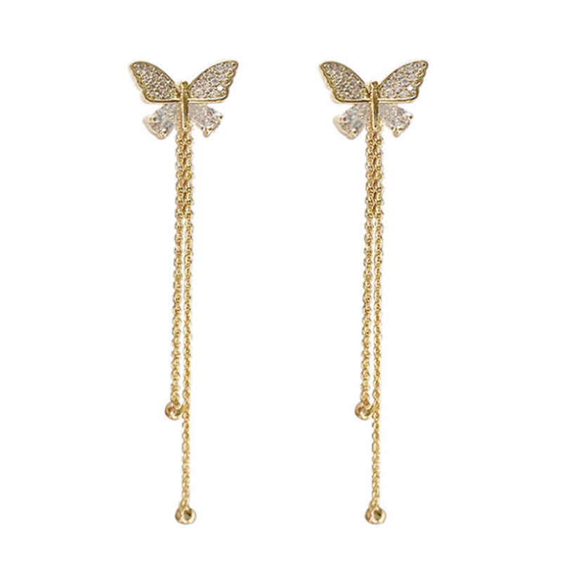 Bông Tai Thời Trang Kiểu Đinh Tán Hình Bướm Bằng Bạc 925