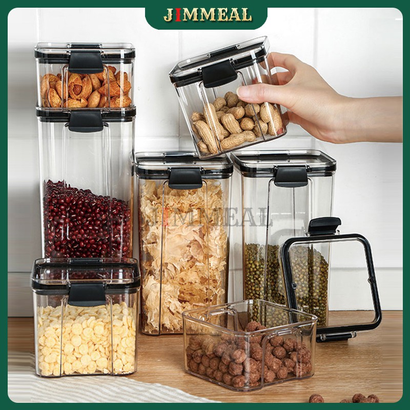 [Freeship] Hũ Nhựa PET, Hộp Nhựa PET Đựng Thực Phẩm Trong Suốt Có Khóa Hộp Đựng Ngũ Cốc 460 700 950ml 1300 1800ml