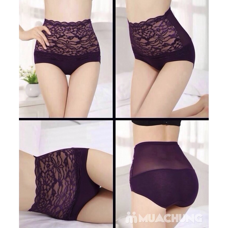 Set 5 Quần Lót Nữ Cỡ Đại(60-72kg) Cạp Cao Kèm Gen Bụng Ren Cotton Mềm Mại