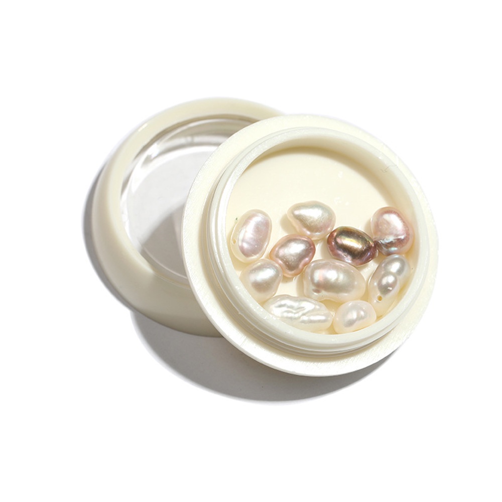 [Hàng mới về] Hạt ngọc trai trắng tự nhiên và vỏ sò ba chiều trang trí móng tay nghệ thuật thời trang DIY