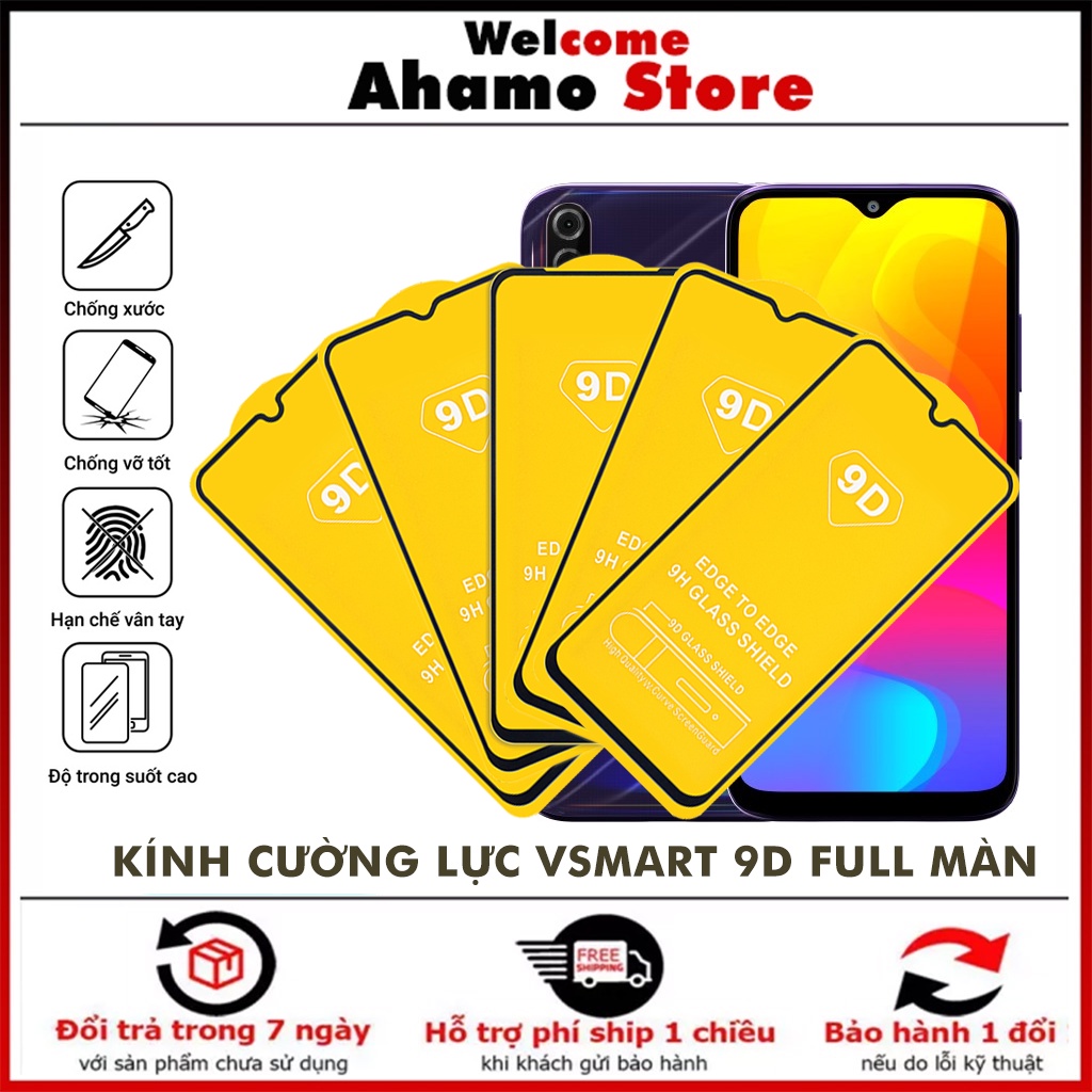 Kính cường lực vsmart Live 4 Joy 4 Joy 3 Active 3 Star 3 Star 4 Joy 2 Plus Aris Pro Star 5 Full Màn Kính