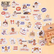 Set 45 sticker hình mèo ảo thuật cute-Boba