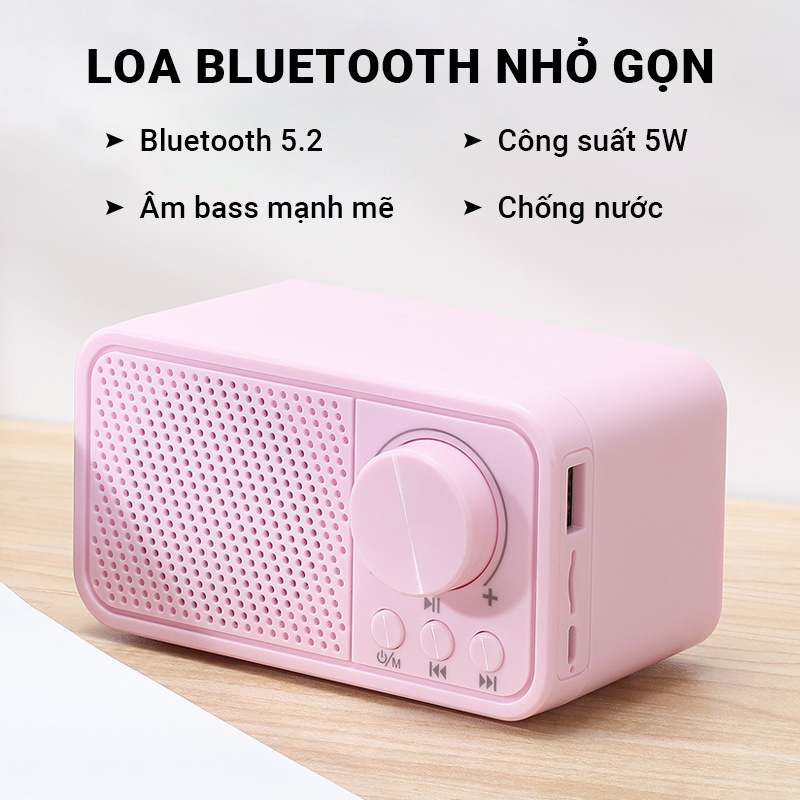 Loa bluetooth mini âm bass mạnh Cát Thái T-19FM công suất 5W dung lượng pin 1200mAh kết nối bluetooth không dây tiện lợi