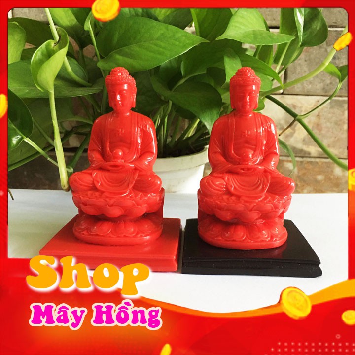 Tượng Phật A Di Đà màu đỏ mang bình an giá chỉ 76k 1 tượng cao 12 cm