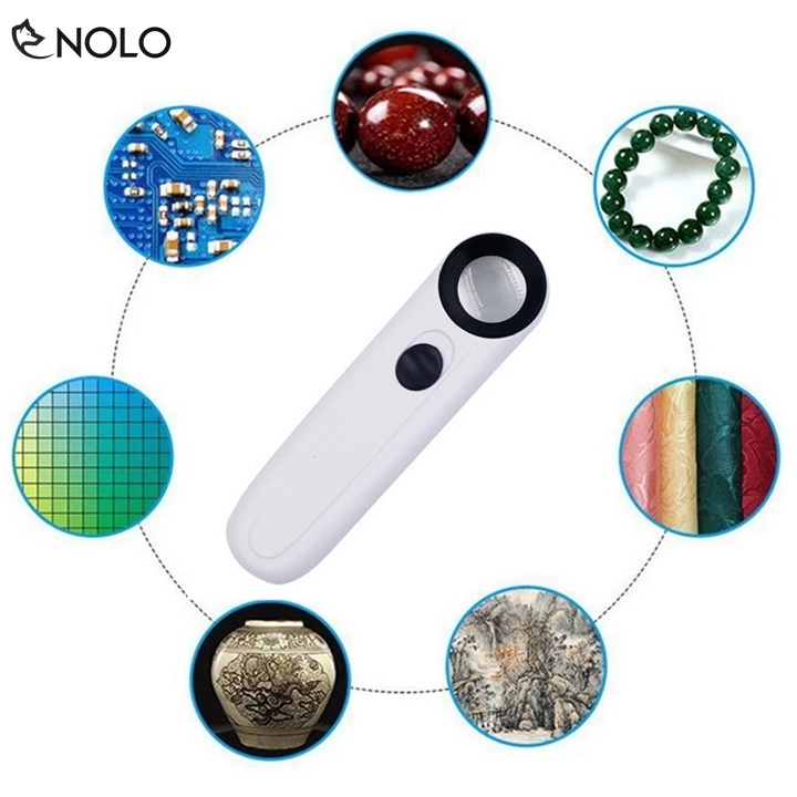 Kính Lúp Mini Cầm Tay Model MG6B Lens 21mm Độ Phóng Đại 4 Lần Có Đèn Led Dùng Nguồn Pin AAA
