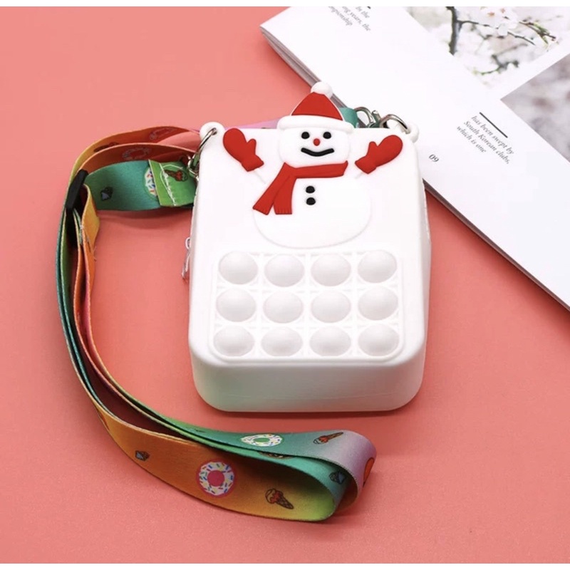 F400 Túi pop it đeo chéo Hot hit pop it dành cho bé phiên bản Noel mới nhất
