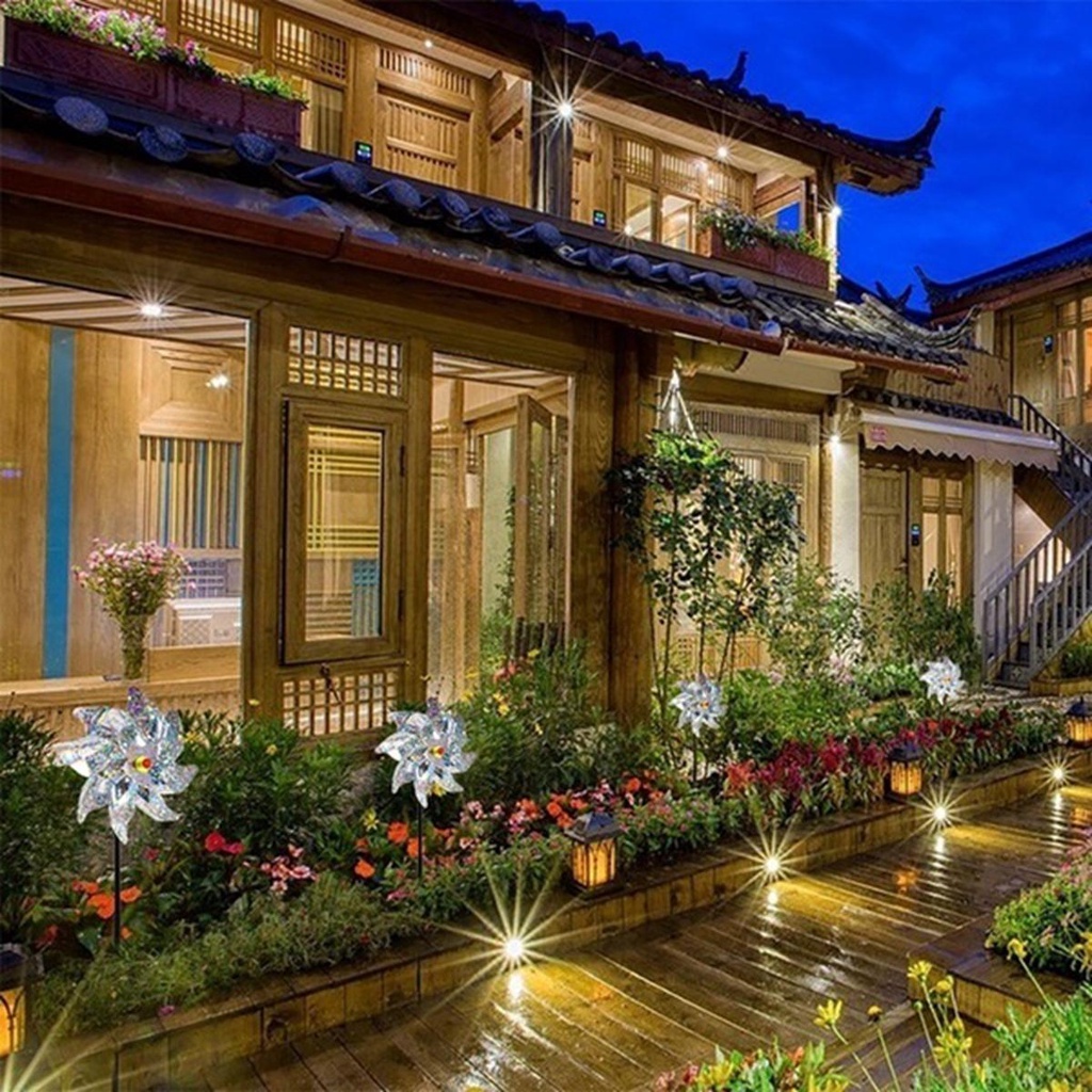 Chong Chóng Gió Đuổi Chim Lấp Lánh Trang Trí Sân Vườn