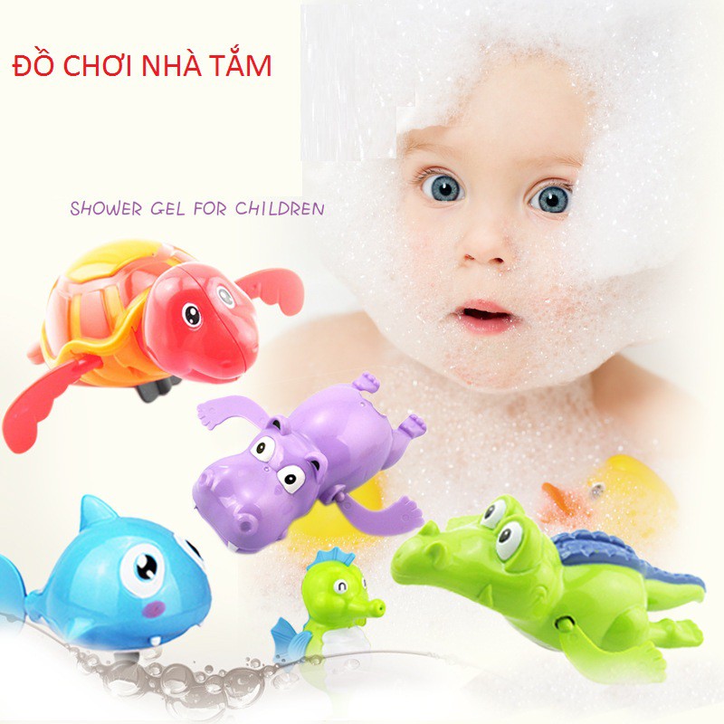 Đồ Chơi Nhà Tắm Thú Bơi Dưới Nước Ngộ Nghĩnh Chạy Cót Cho Bé