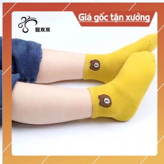 [HOT] Tất Gấu Cho Bé  Tất Trẻ Em Cổ Thấp - Tất Thu Đông Bé 1=>12 Tuổi  [Nhím Shop]