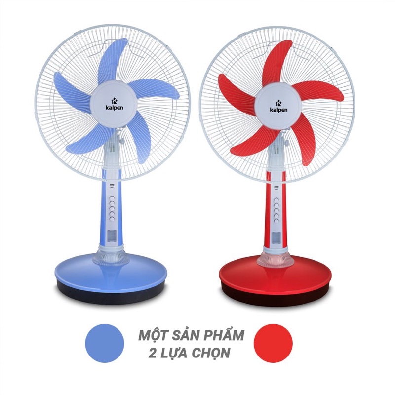Quạt Sạc Tích Điện Kalpen Chính Hãng Công Nghệ Đức Có Đèn LED, Êm Ái Không Ồn công suất lớn