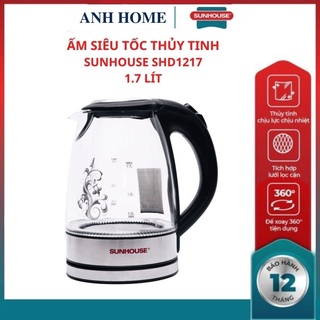 Ấm siêu tốc shd1217 sunhouse ấm inox 1.8l thân sản phẩm được chế tạo bằng thép không gỉ cao cấp