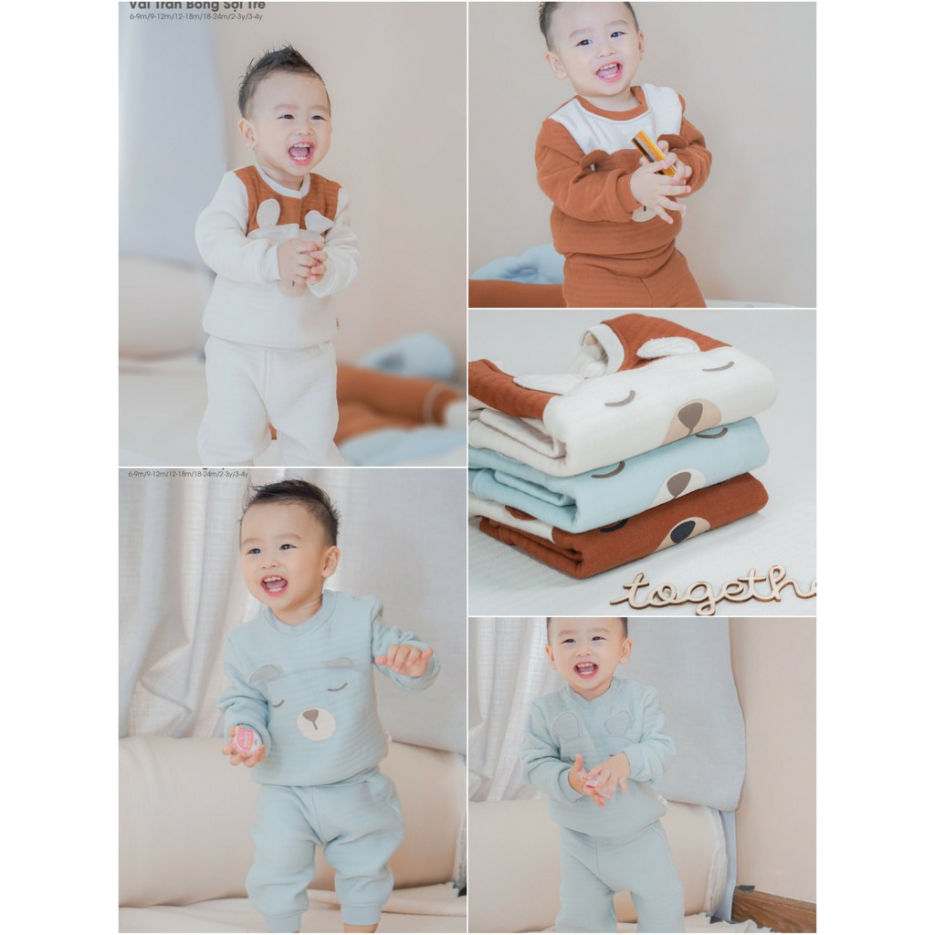 Bộ dài tay trần bông Hrnee