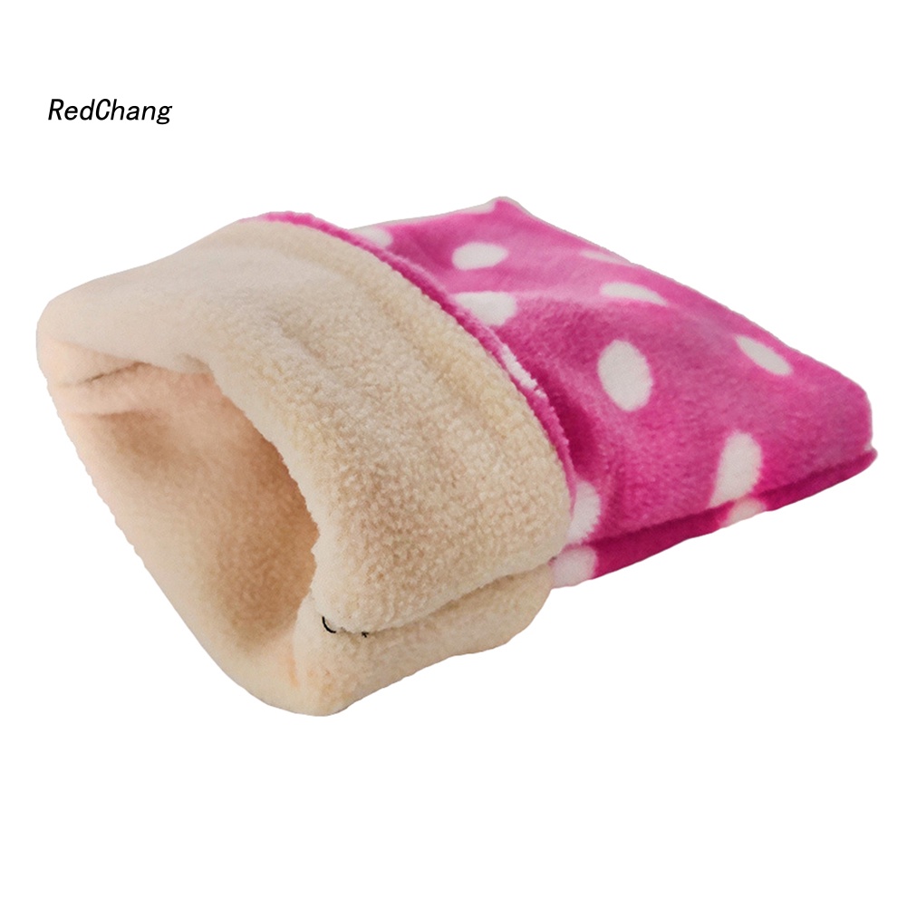 Rc ~ Túi Ngủ Thú Cưng Mini Bằng Vải Lông Họa Tiết Chấm Bi Dễ Thương Cho Chuột Hamster Guinea Pig