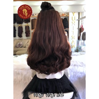 [ẢNH THẬT 100%] Tóc giả Yuritran chính hãng (Tóc kẹp nữa đầu sóng vừa có 5 màu)