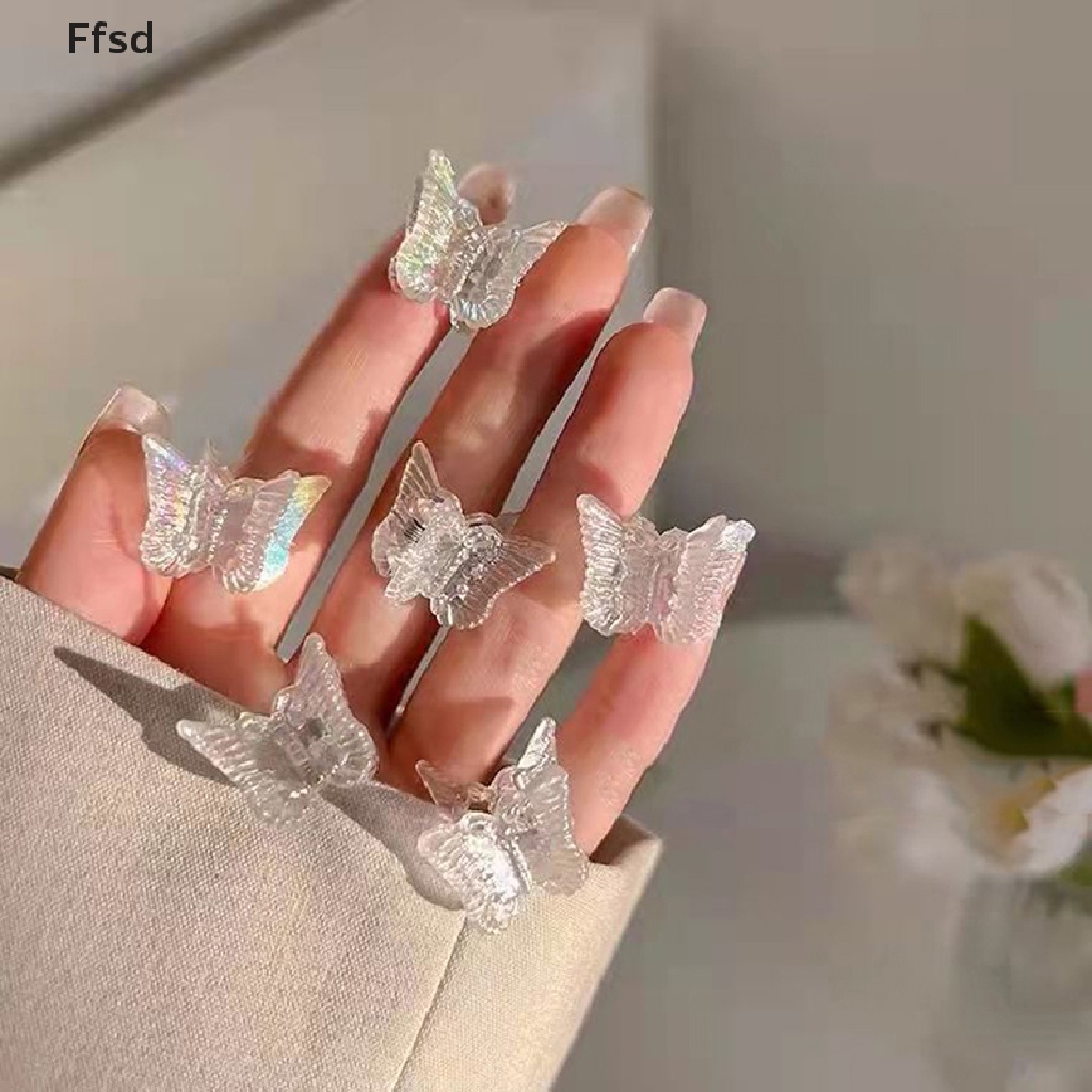 {Ffsd} Set 10 Kẹp Tóc Hình Bướm Mini Bằng Nhựa Resin Trong Suốt Ngọt Ngào Thời Trang Ngọt Ngào Cho Bé Gái * Hàng Bán Chạy