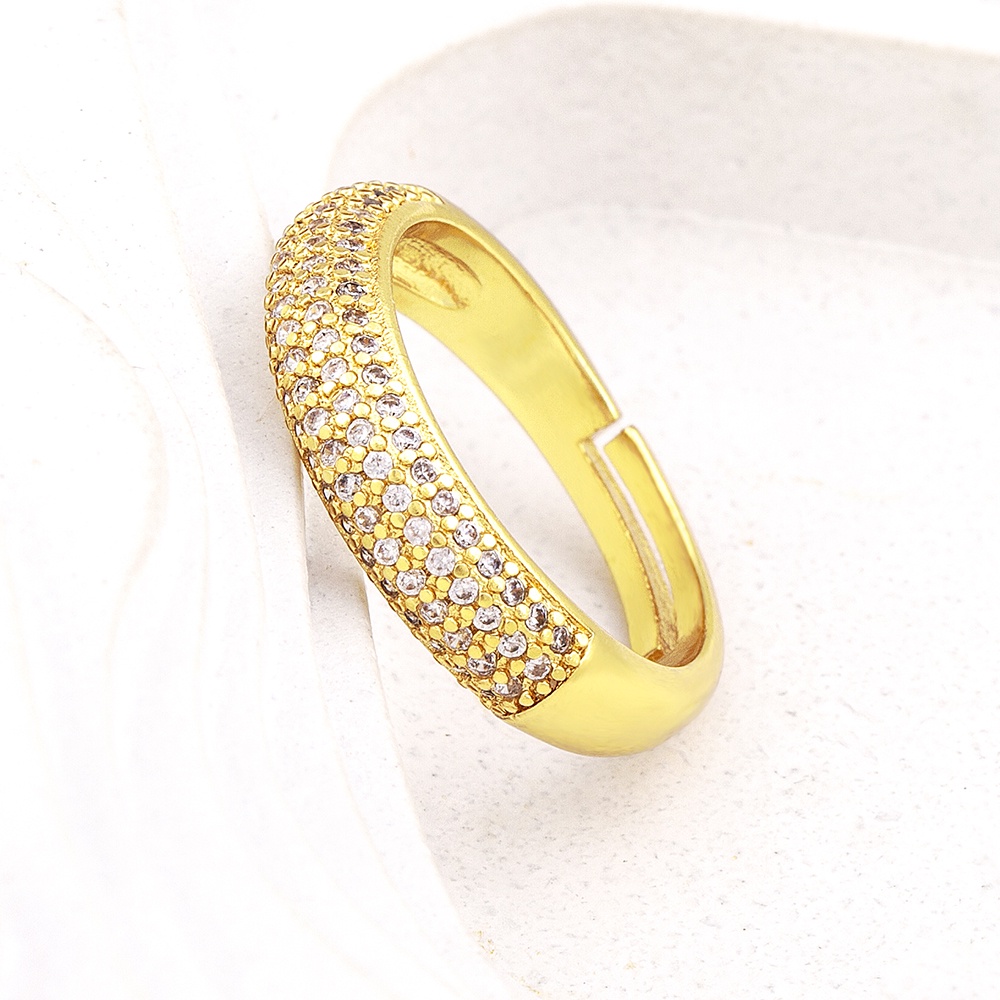Nhẫn Mạ Vàng Đính Đá Zircon Kiểu Dáng Đơn Giản