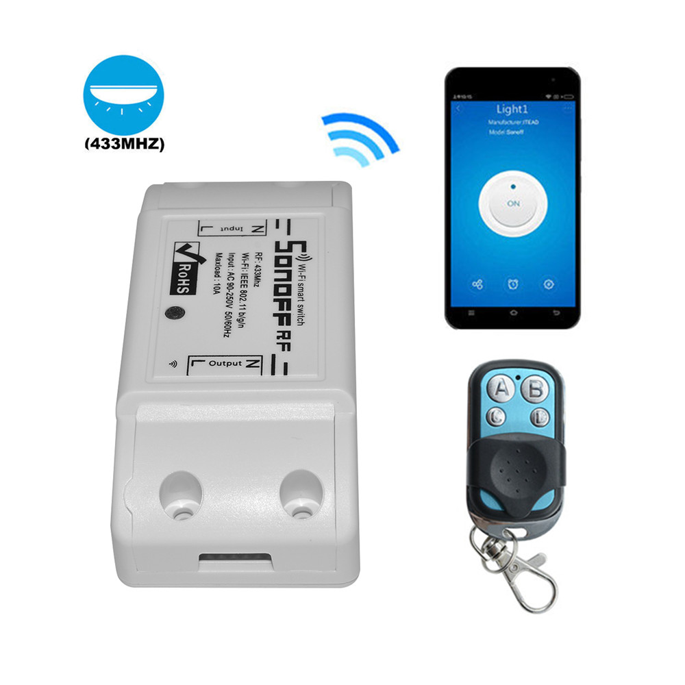 DIYMORE Ổ Cắm Thông Minh Sonoff Rf Wifi Không Dây Kèm Remote Điều Khiển 433mhz Ewelink