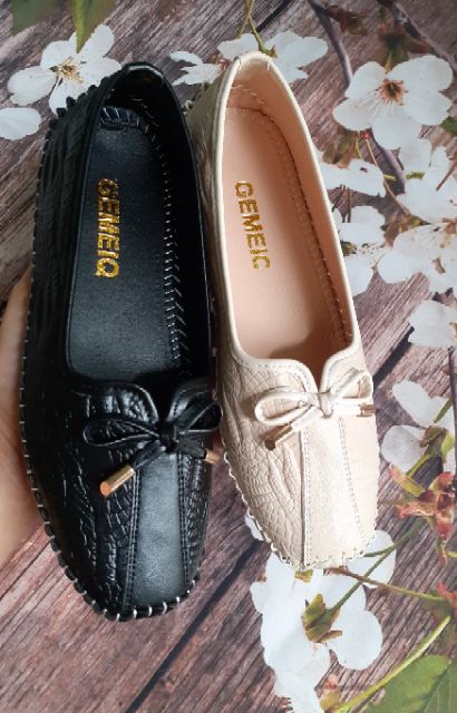 Giày Bệt Nữ Da Mềm Đính Nơ Sang Chảnh Êm Chân | BigBuy360 - bigbuy360.vn