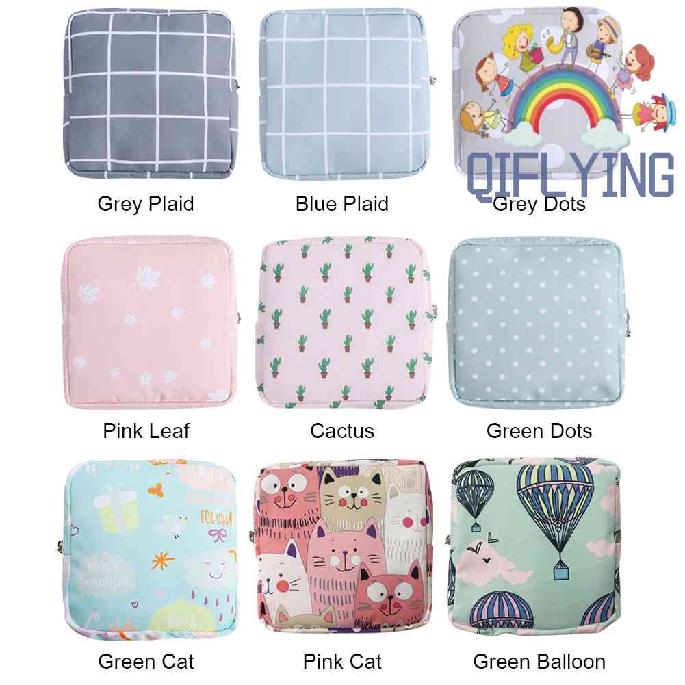 Qifly Túi Đựng Băng Vệ Sinh Trang Điểm Mini Tiện Dụng Cho Nữ