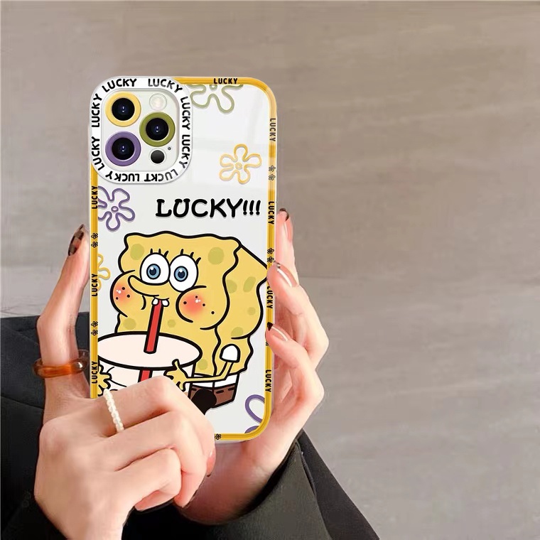Ốp Điện Thoại TPU Dẻo Trong Suốt Họa Tiết Hoạt Hình Spongebob Cho Iphone 13 12 11 Pro Max 12 13 Mini Xr Xs Max X 6 6S 7 8Plus