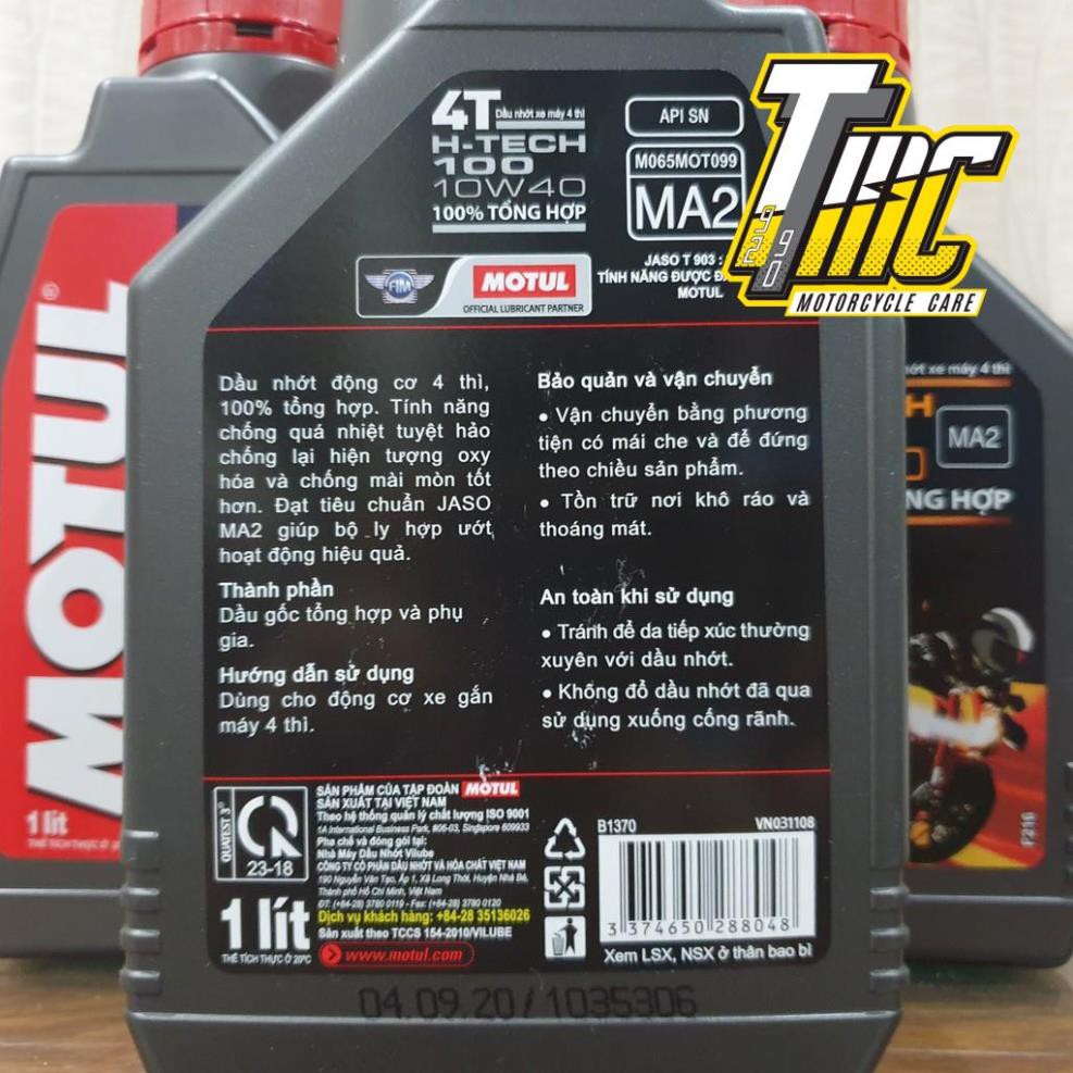 Nhớt Motul 7100 10W50, H-TECH 100 10W40 100% Tổng Hợp