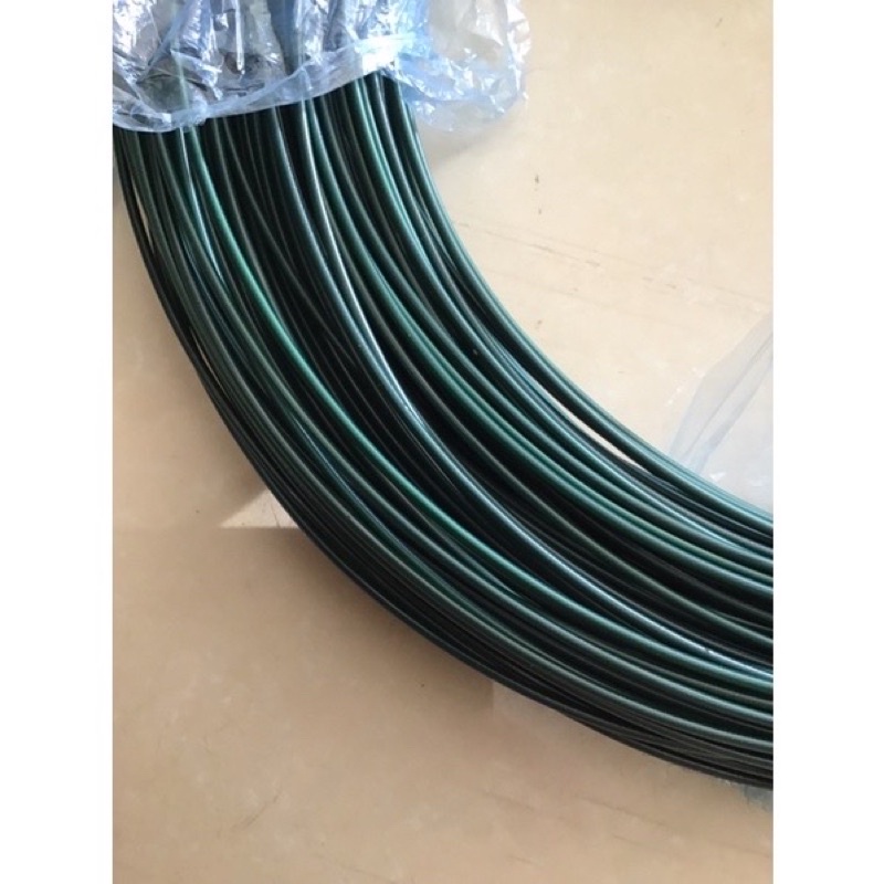 10m dây thép 2,5 li màu xanh ,bạc nhựa không rỉ ,làm dây phơi , rào chắn..