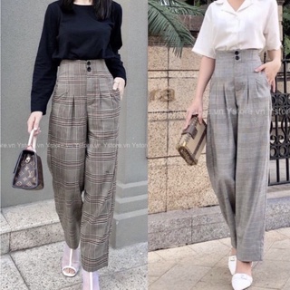 Quần Baggy Màu Xám ghi ống Suông 2 nút cài