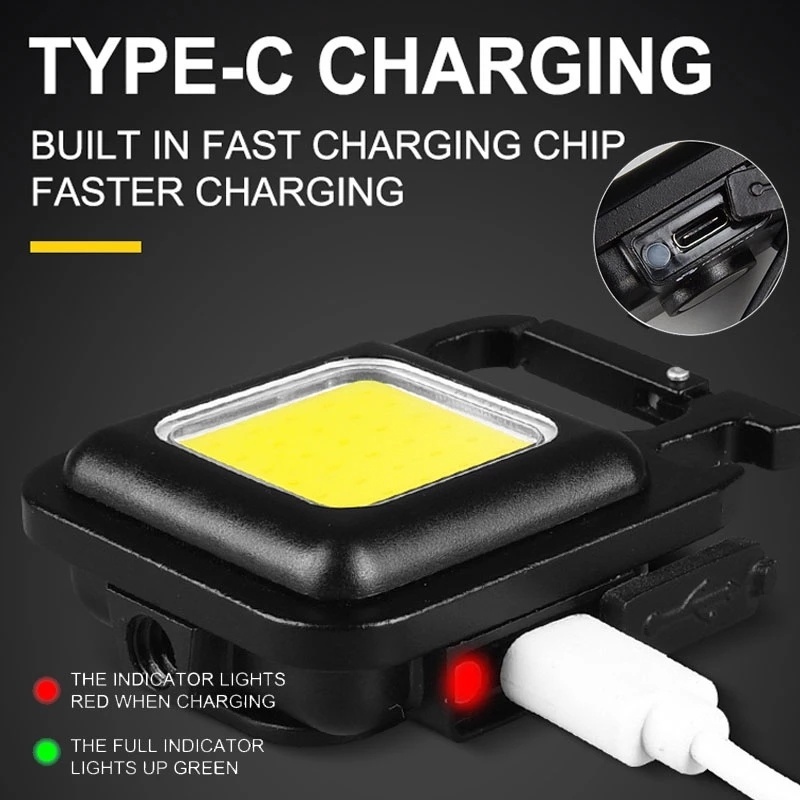 Móc Khóa Đèn Pin Từ Tính Mini Siêu Sáng Có Nam Châm Tiện Dụng