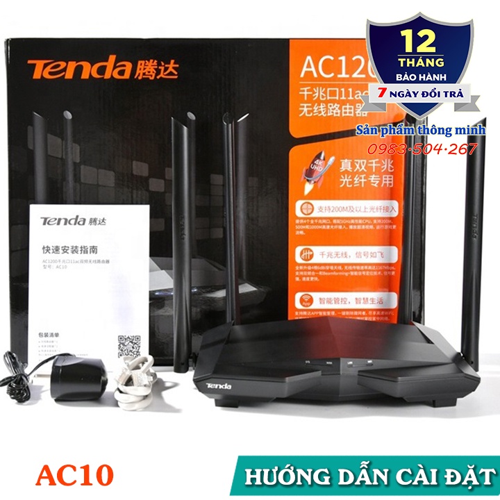 Bộ phát Wifi Router Tenda AC5s/AC6/AC7/AC8/AC10/AC11 - Chuẩn AC1200 - 2 băng tần 2,4GHz và 5GHz - Giao diện Tiếng Anh