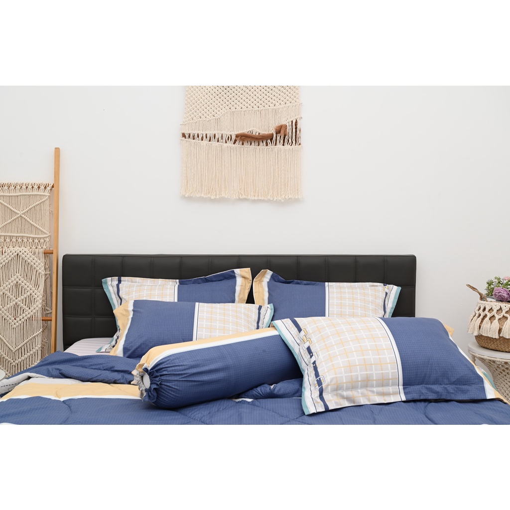 Bộ drap, áo gối NIN Calisto - CT220011 màu xanh sọc (không kèm mền)