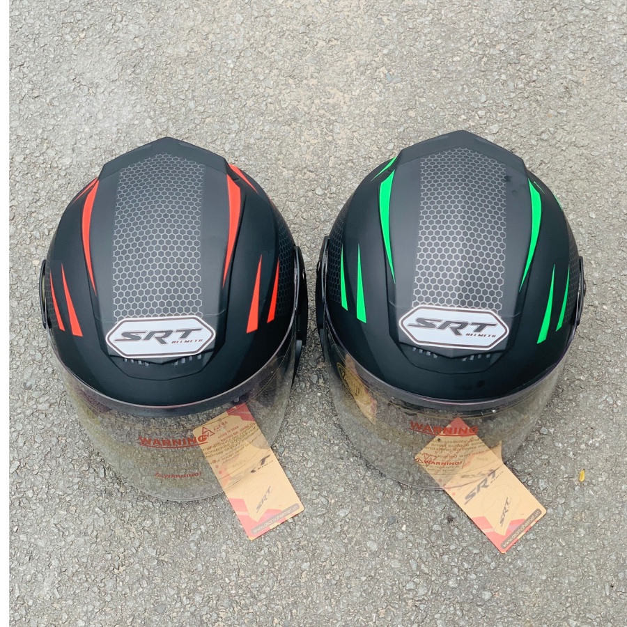 Mũ Bảo Hiểm Thể Thao 3/4 có kính SRT V2 Tem Tổ Ong