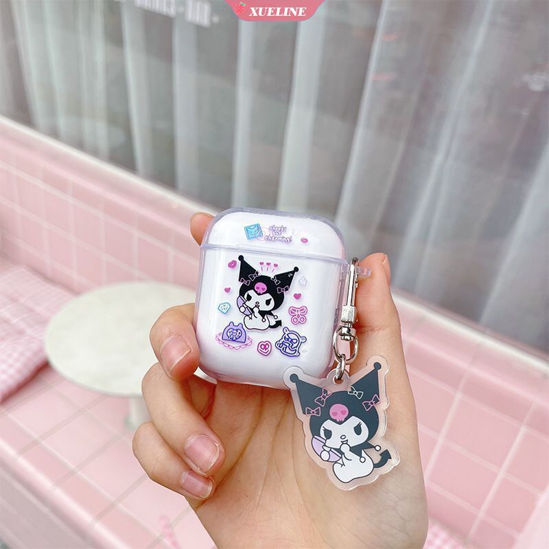 Vỏ Bảo Vệ Hộp Sạc Tai Nghe AirPods 1 2 pro Bluetooth Bằng Silicon Họa Tiết Hoạt Hình Kuromi Dễ Thương Chống Rơi/Trầy Xước