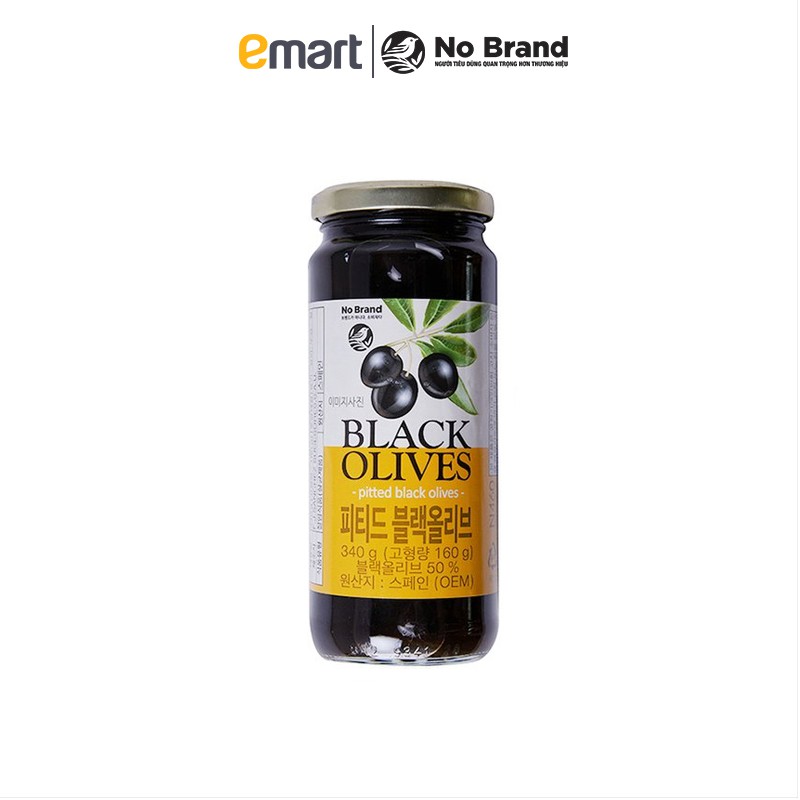 [Mã FMCGM25 - 10% ĐH 150K] Olive Đen No Brand Lọ 340g - Emart VN