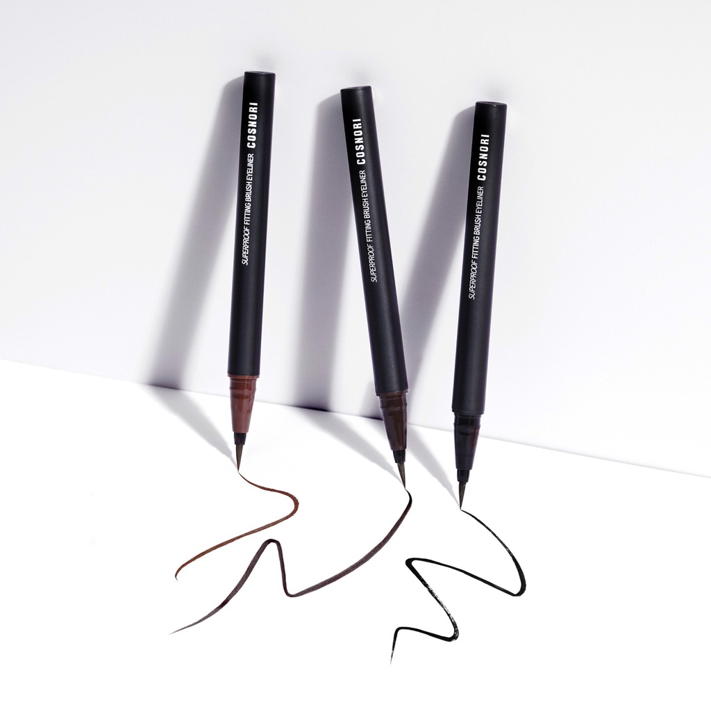 Bút Kẻ Mắt Nước Siêu Mảnh, Lâu Trôi Cosnori Superproof Fitting Brush Eyeliner 0.6g
