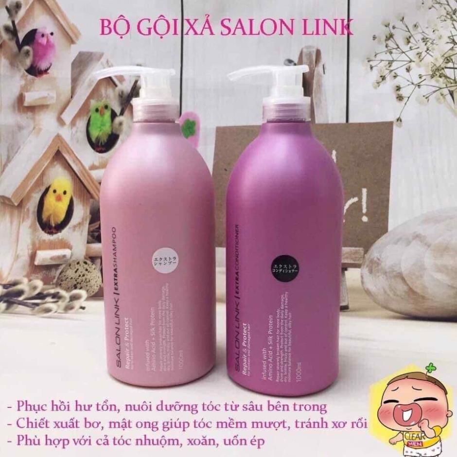 Dầu gội dầu xả Salon Link Extra 1000ML dầu gội cho tóc nhuộm hàng Nhật Maneki