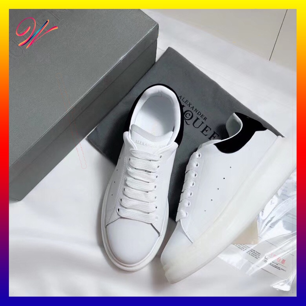 Giày Nam Nữ Đi Học Trắng Đế Cao Alexander Mc Queen, MCQ Cổ Thấp Màu Đen Full Box Bill | BigBuy360 - bigbuy360.vn