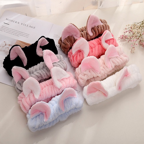 Băng Đô, Bờm rửa mặt, Turban Tai Mèo vải nhung mềm mịn Siêu Xinh (Nhiều Màu)