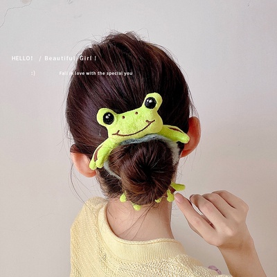 Dây buộc tóc co giãn phối lông hình thỏ dễ thương cho nữ