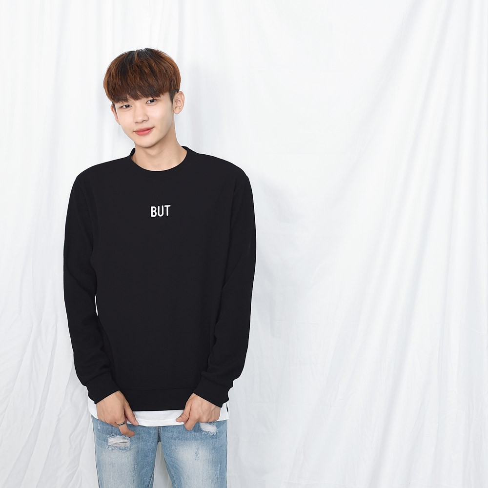 Áo Sweater Nam Nữ unisex phong cách Hàn Quốc in chữ BUT, Chất nỉ cá sấu - Quà tặng ngẫu nhiên HD06
