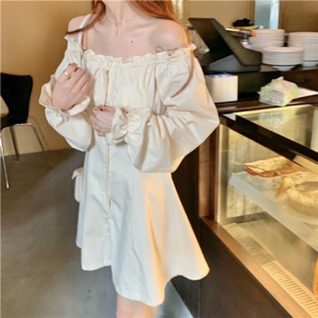 ORDER Váy trễ vai dáng xoè ulzzang