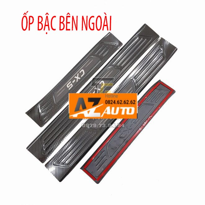 Ốp bậc cửa Mazda CX5 , chống trầy cốp CX5 2018-2022 - vân carbon