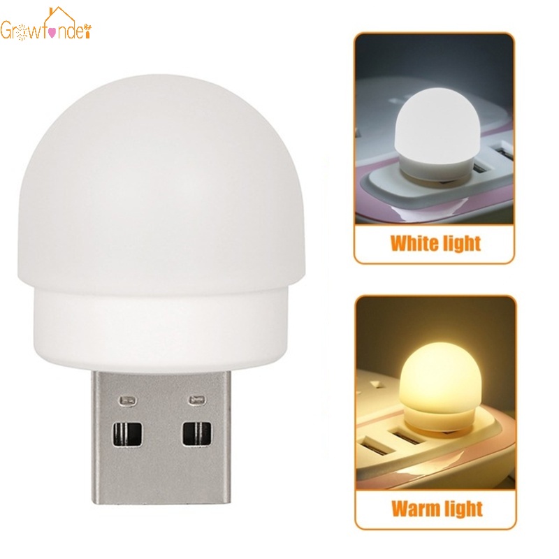 1 Đèn LED Ngủ Bảo Vệ Mắt Hình Tròn Cổng USB Bằng Nhựa Nhỏ Gọn Tiện Dụng