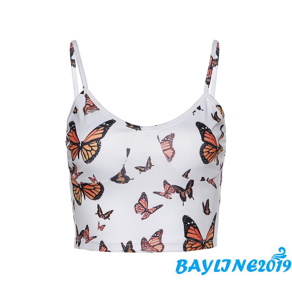 Áo Hai Dây Cổ Chữ V In Họa Tiết Xinh Xắn Dành Cho Nữ