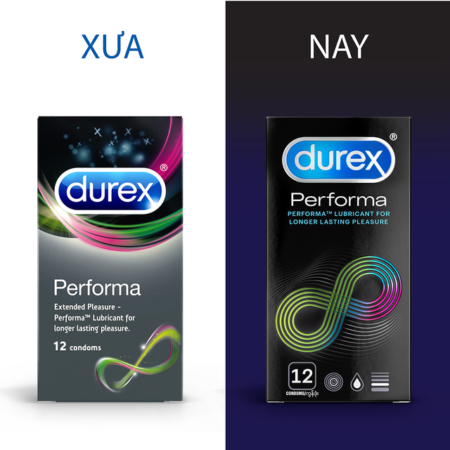 Bộ 4 hộp bao cao su Durex Performa 12 bao và Durex Fetherlite 12 bao