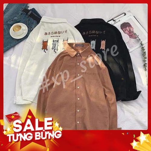 ÁO KHOÁC SƠ MI KAKI TAY DÀI NAM NỮ UNISEX FORM HÀN QUỐC -Hàng nhập khẩu