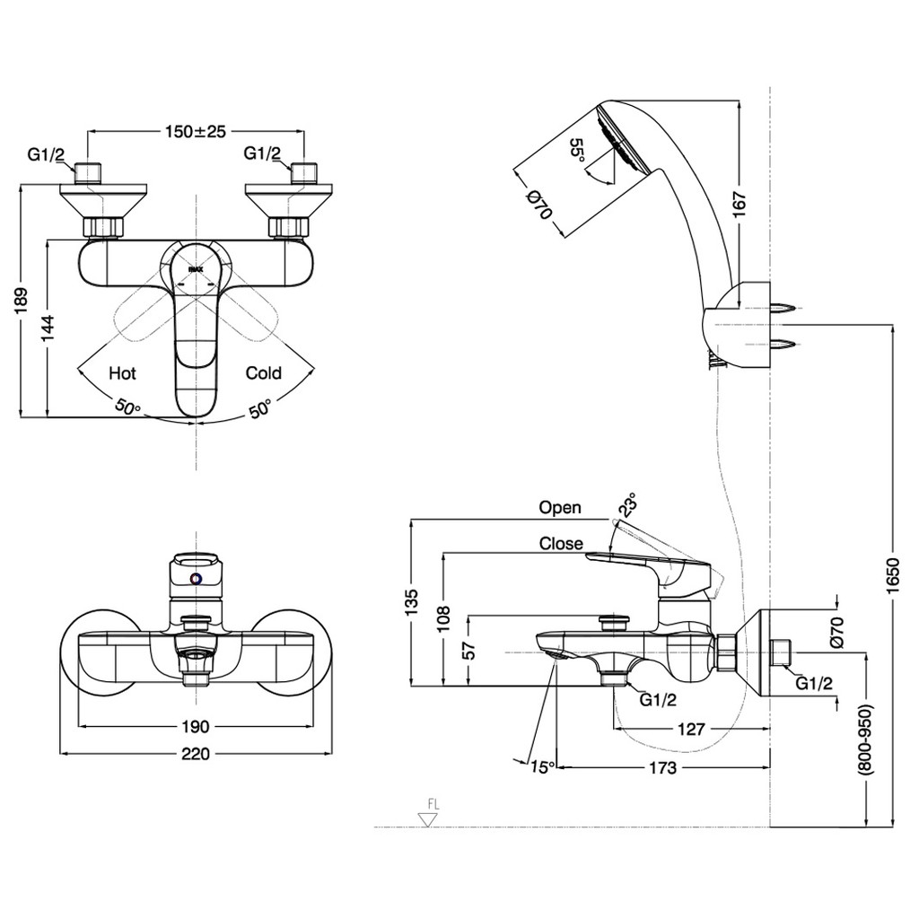 Sen tắm nóng lạnh INAX BFV-1403S-4C/7C/8C, chính hãng